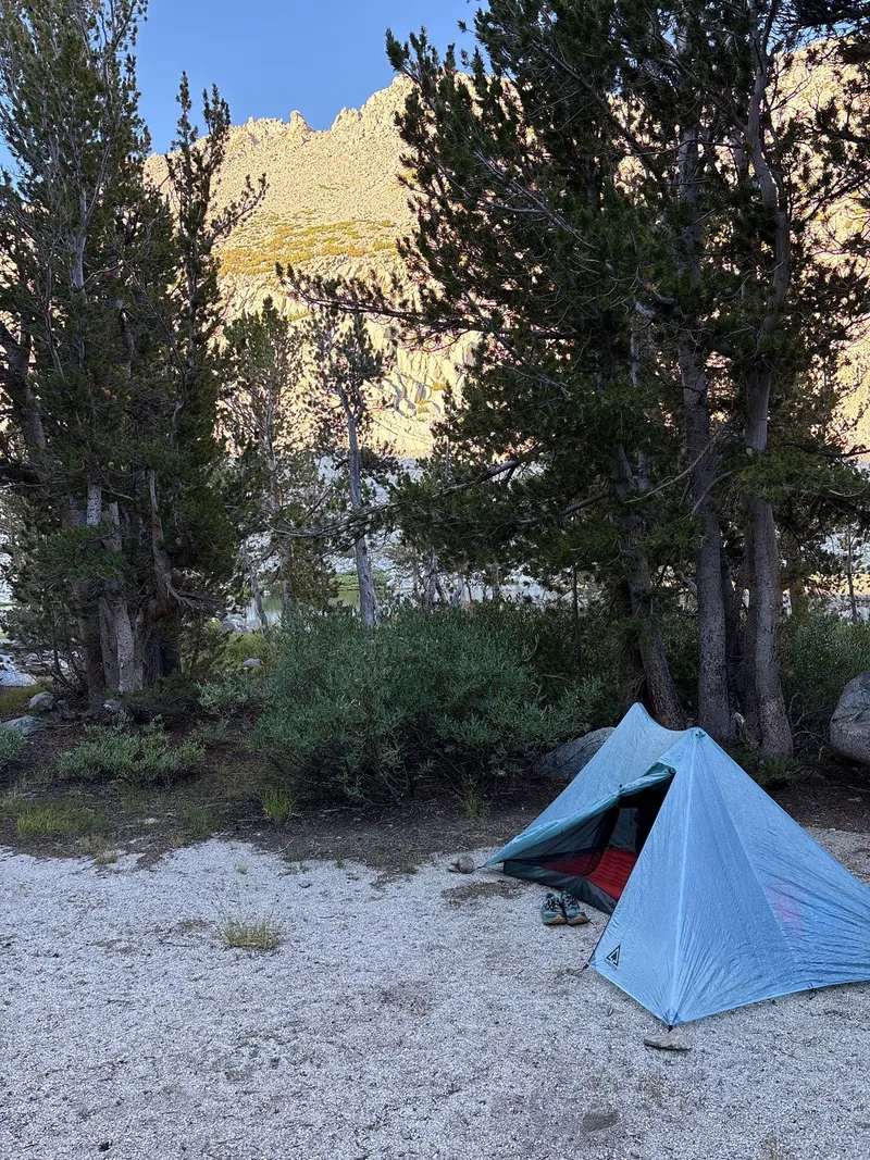 Camping a few hundred feet from George Lake.