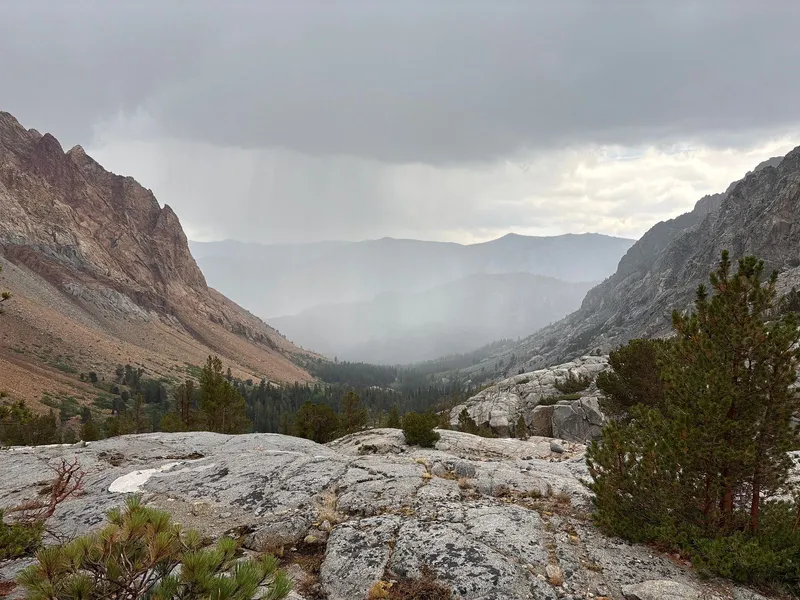 Looking down the descent towards North Lake (not visible).