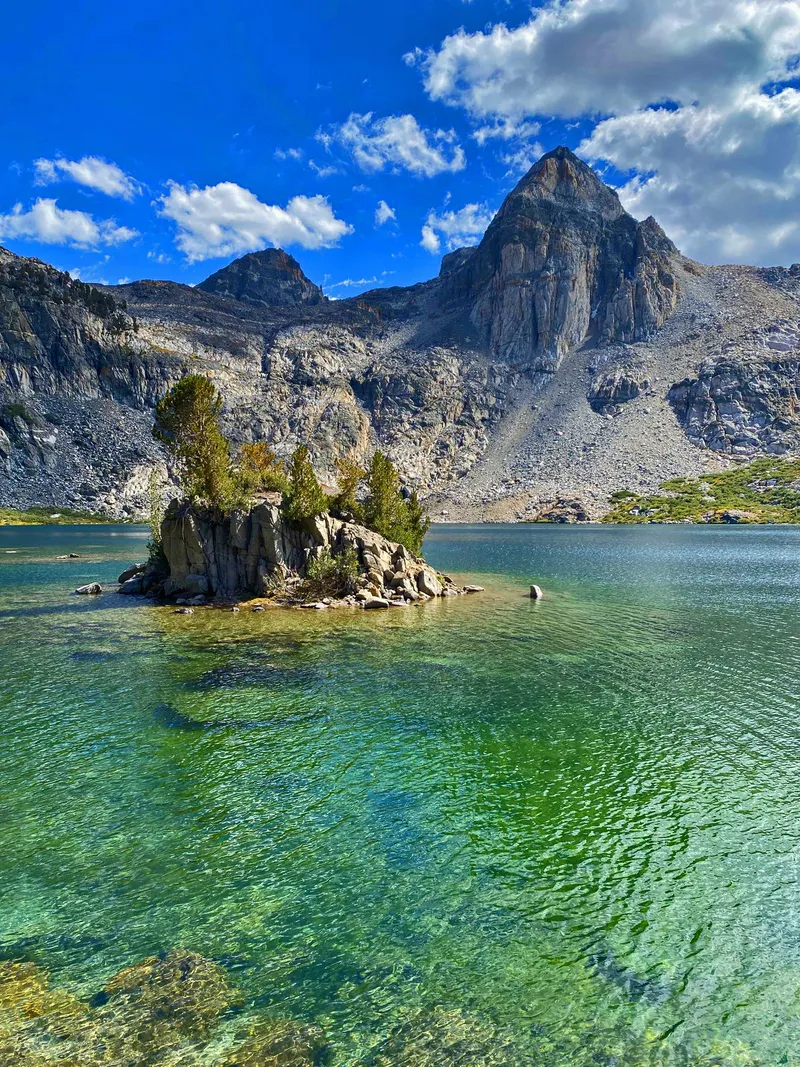 Island on Upper Rae Lake.