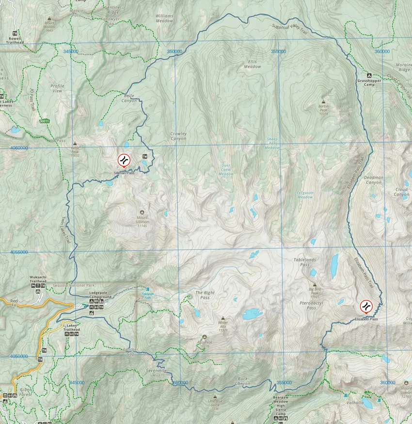 Map of the Sequoia Loop trail