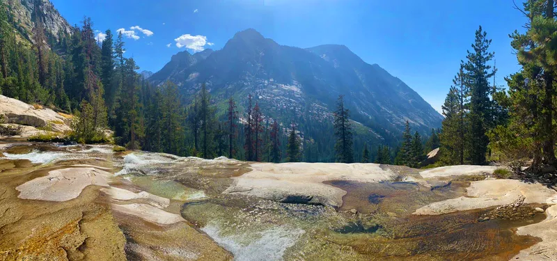 Bubbs Creek, top of waterfall.